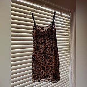 Leopard print mini bodycon dress